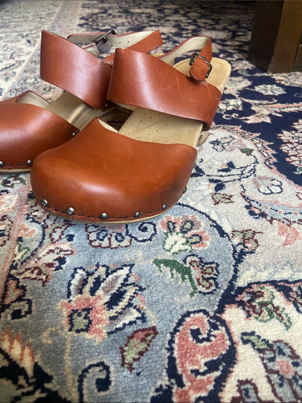 Dansko Thea  cognac brown chunky strapped clogs, 38 - Picture 4 of 13